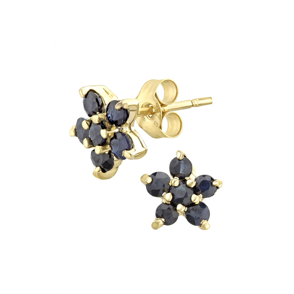 Black Sapphire Stud Earrings - detail view | Prime Jewellery