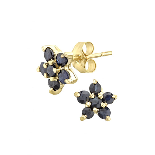 Black Sapphire Stud Earrings - detail view | Prime Jewellery