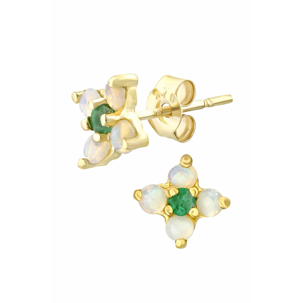 Emerald Stud Earrings - detail view | Prime Jewellery