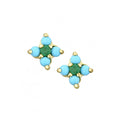 Emerald Cluster Stud Earrings 9ct Yellow Gold | Prime Jewellery