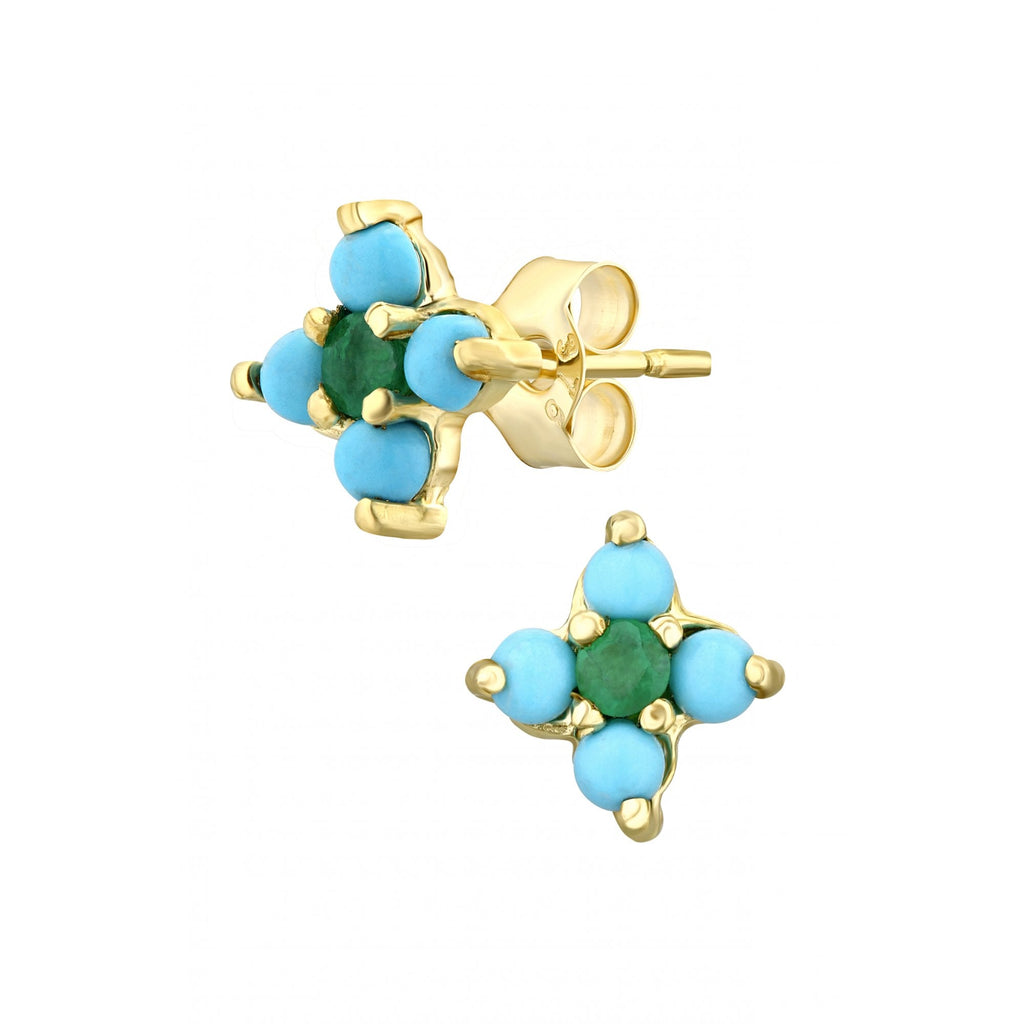 Emerald Stud Earrings - detail view | Prime Jewellery
