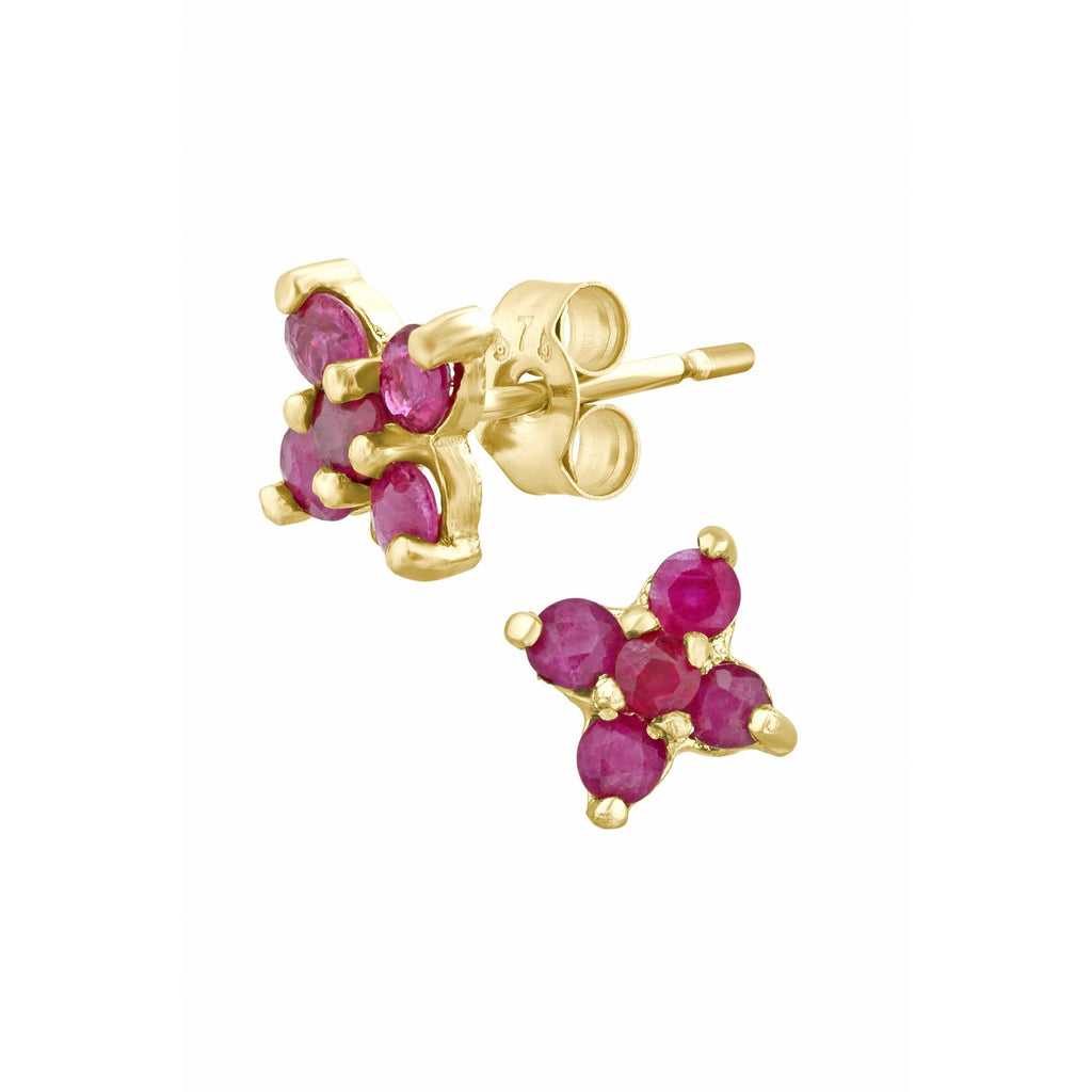 Ruby Stud Earrings - detail view | Prime Jewellery