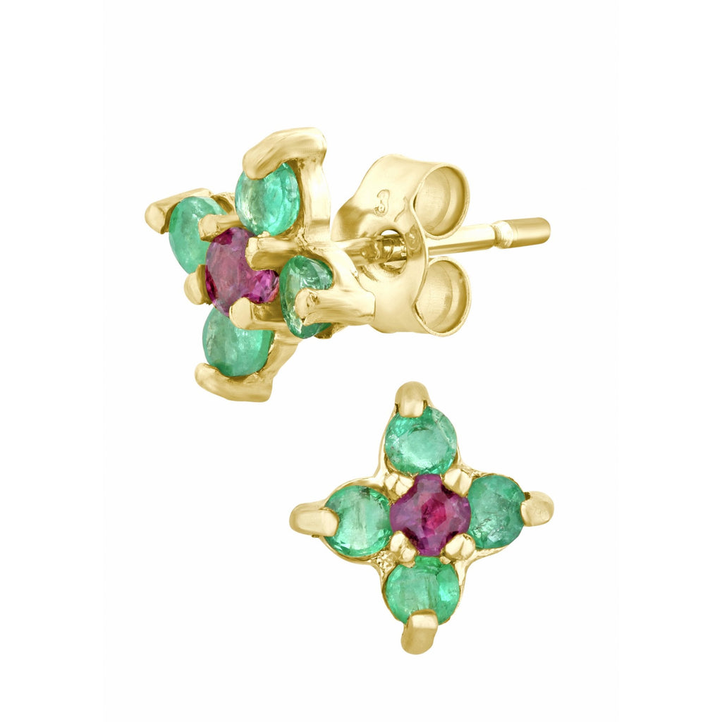Emerald Stud Earrings - detail view | Prime Jewellery