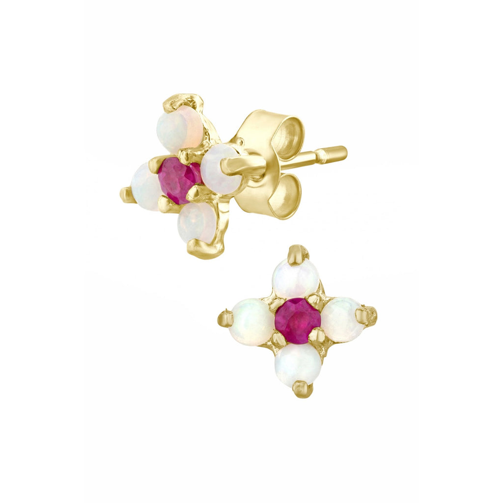 Ruby Stud Earrings - detail view | Prime Jewellery