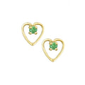 Emerald Heart Stud Earrings 9ct Yellow Gold | Prime Jewellery