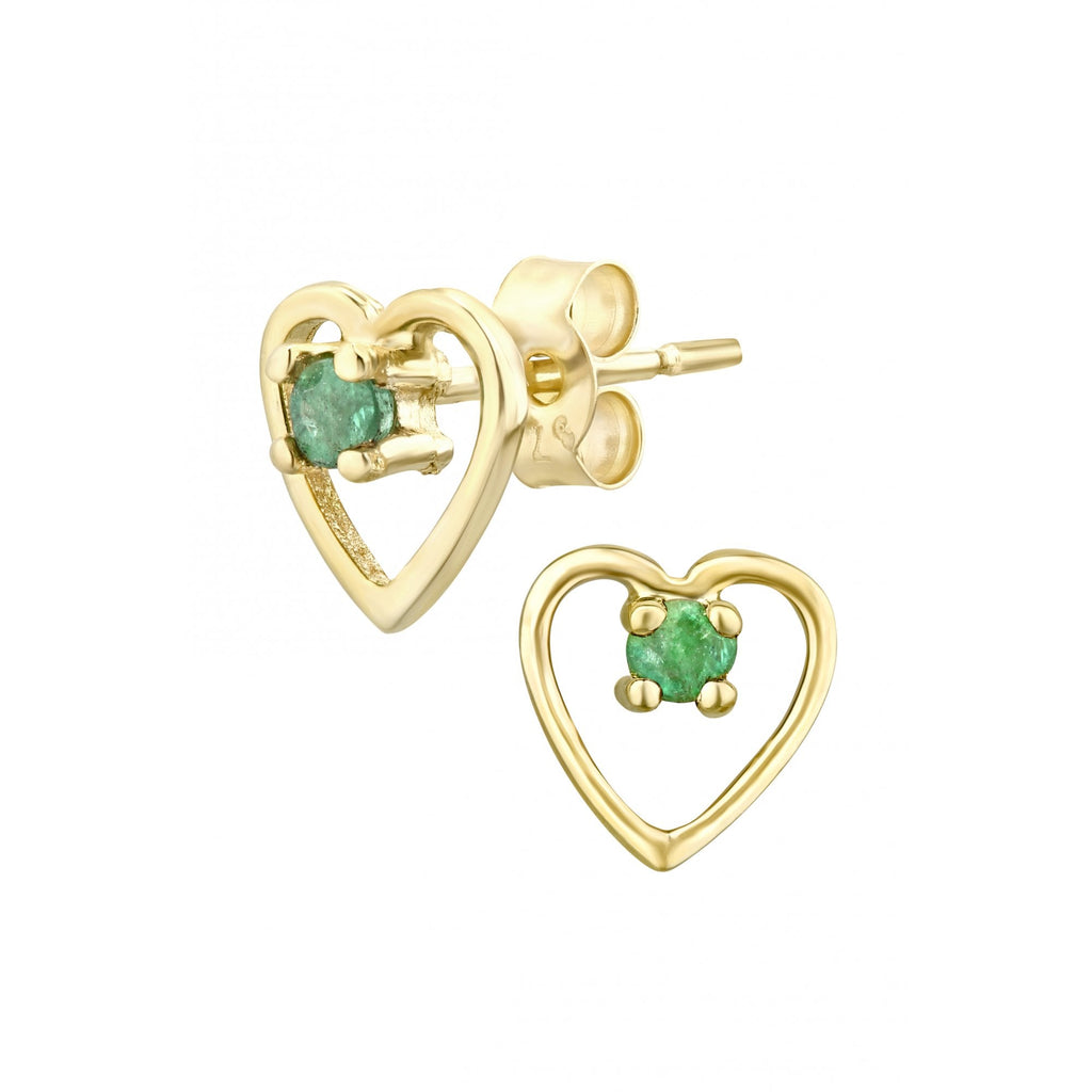 Emerald Heart Stud - detail view | Prime Jewellery