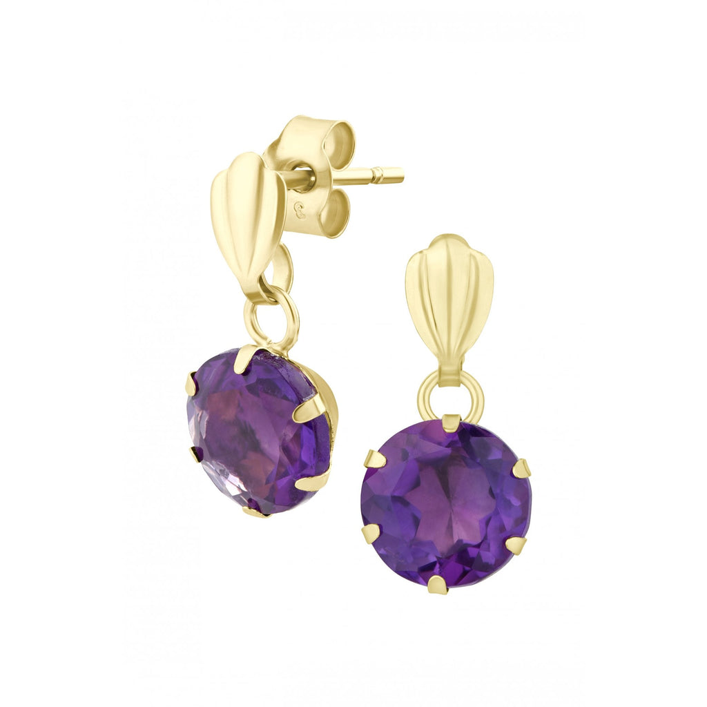 Round Amethyst Drop - detail view | Prime Jewellery