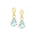 Blue Topaz Teardrop Drop Earrings 9ct Yellow Gold | Prime Jewellery