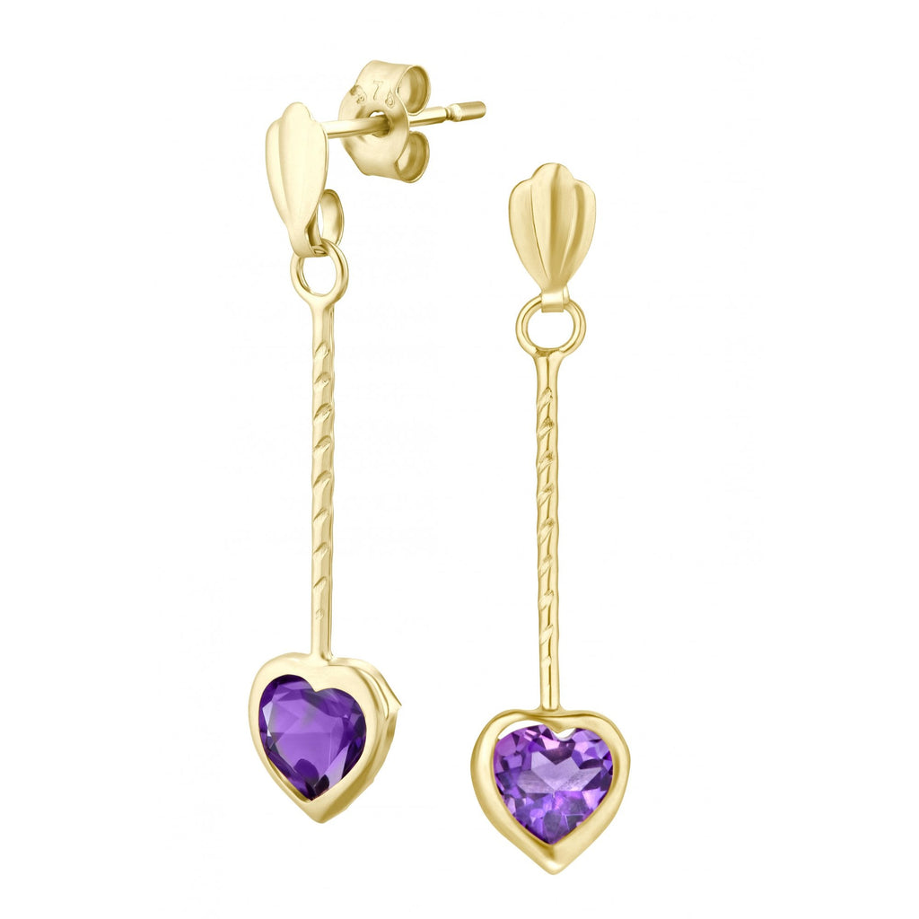 Amethyst Heart Stick - detail view | Prime Jewellery