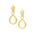 Pear Opal Solitaire Drop Earrings 9ct Yellow Gold | Prime Jewellery