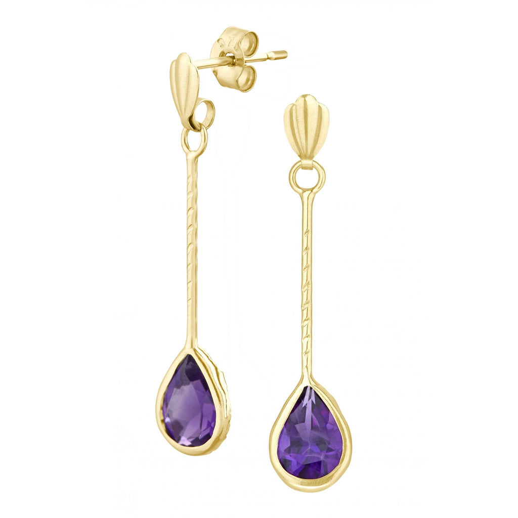 Pear Amethyst Stick - detail view | Prime Jewellery