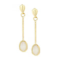 Oval Opal Stick Drop Earrings 9ct Yellow Gold | Prime Jewellery