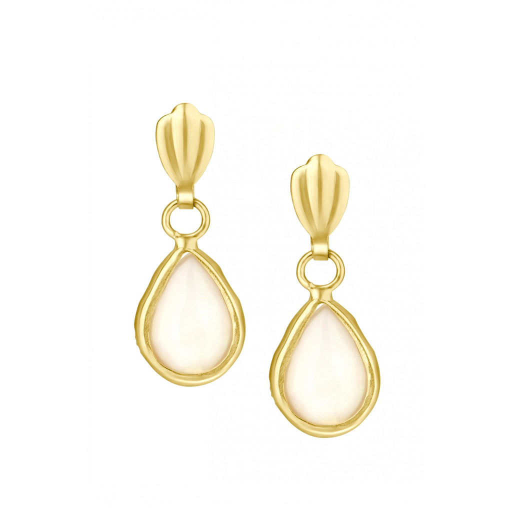Pear Opal Solitaire Drop Earrings 9ct Yellow Gold | Prime Jewellery