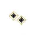 Black Sapphire Stud Earrings 9ct Yellow Gold | Prime Jewellery