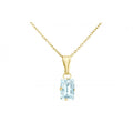 Sky Blue Topaz Solitaire Pendant Necklace 9ct Yellow Gold | Prime Jewellery