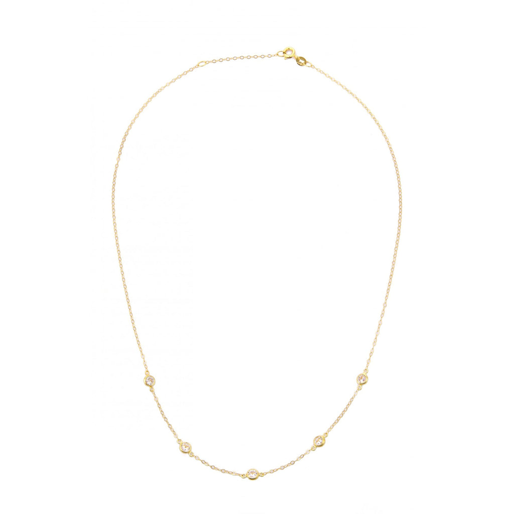 Cubic Zirconia Charm Necklace 9ct Yellow Gold | Prime Jewellery