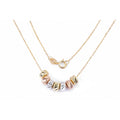 3 Colour Gold Circle Charm Necklace 9ct Gold | Prime Jewellery