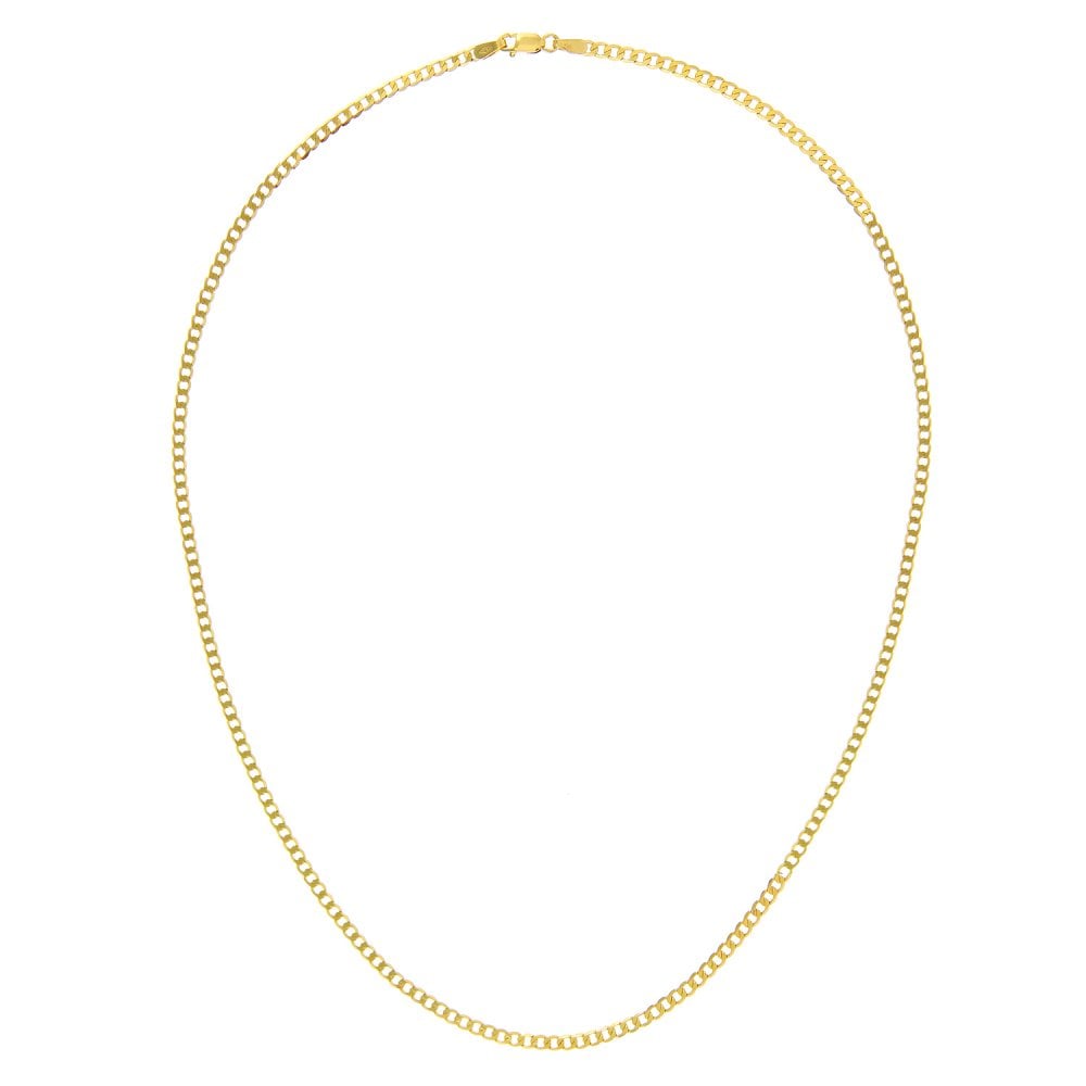 9ct Yellow Gold Curb Necklace of 61 cm Length and weight of 6.5g