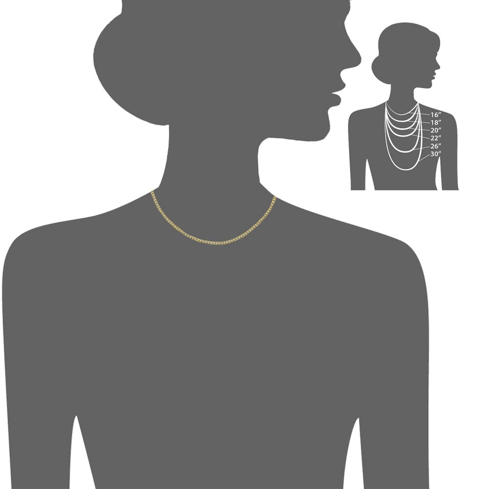 9ct Yellow Gold Curb Necklace of 61 cm Length and weight of 6.5g