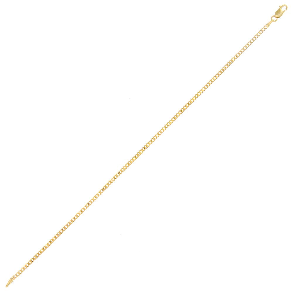 9ct Yellow Gold Curb Bracelet of 19cm Length Weight of 1.2g