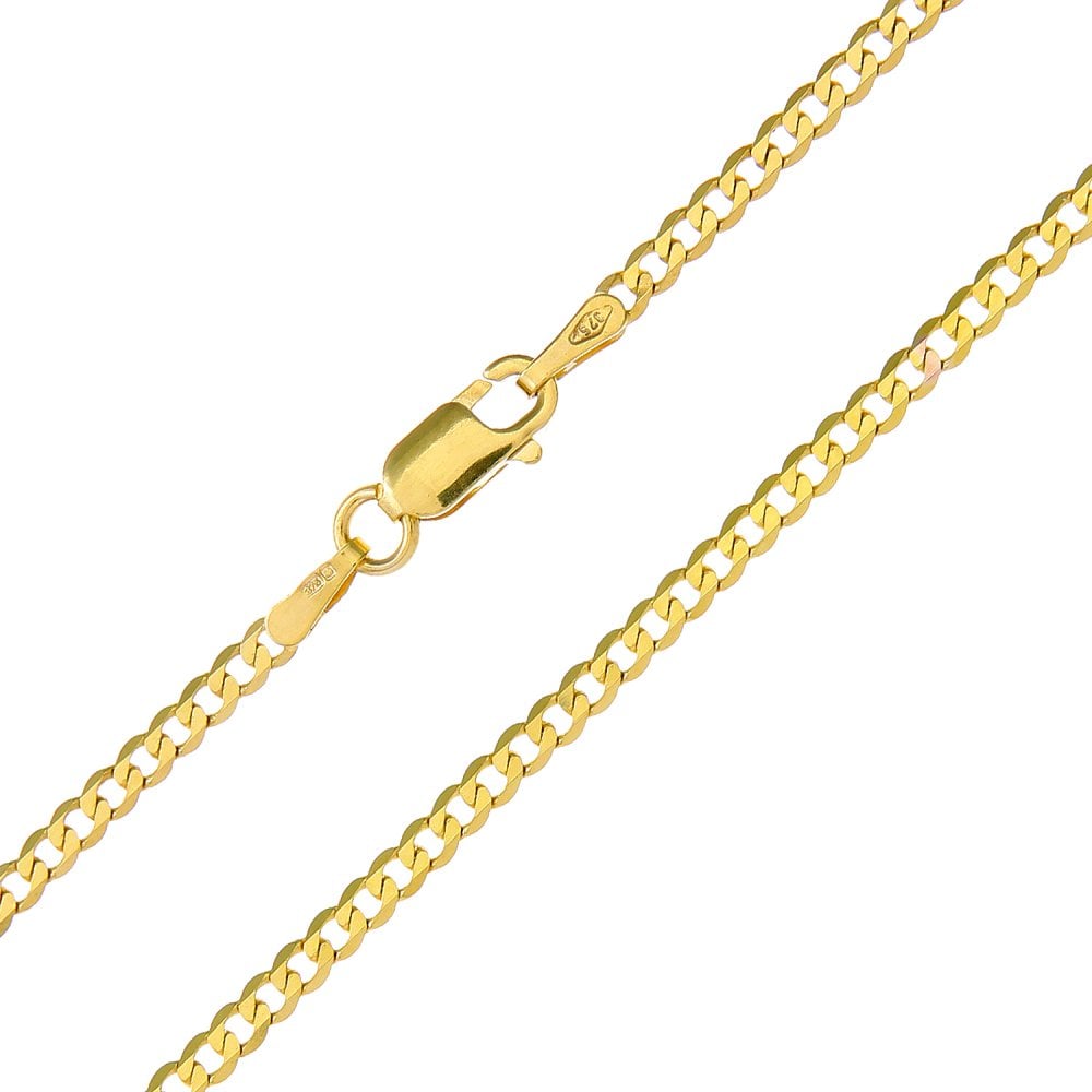 9ct Yellow Gold Curb Bracelet of 19cm Length Weight of 1.2g