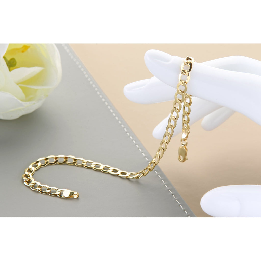 14ct Yellow Gold Curb Bracelet 7.5 Inch Length
