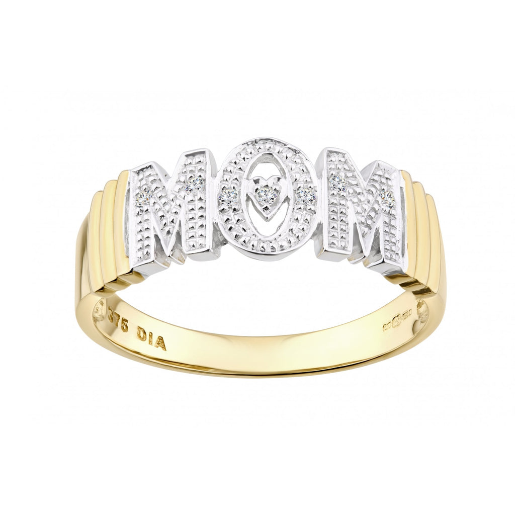 9ct Gold Natural Diamond Mum Ring