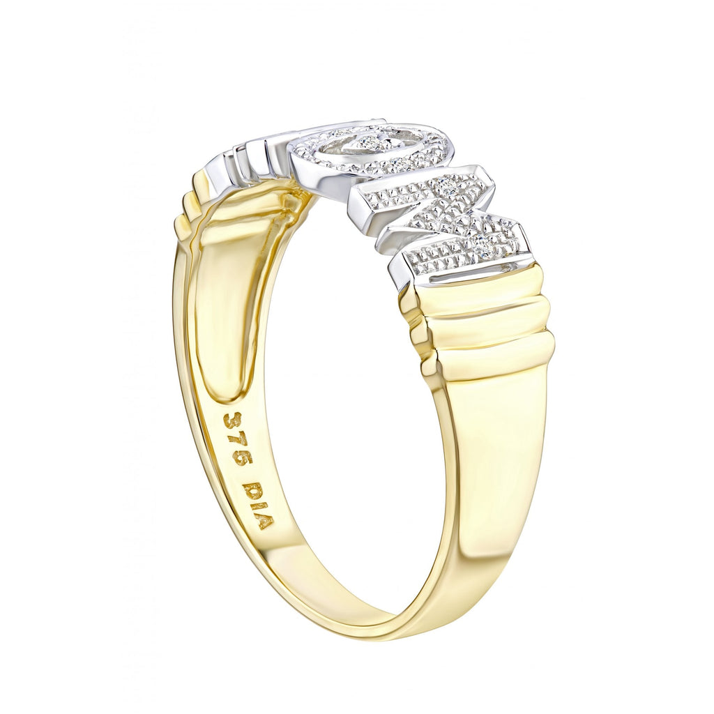9ct Gold Natural Diamond Mum Ring