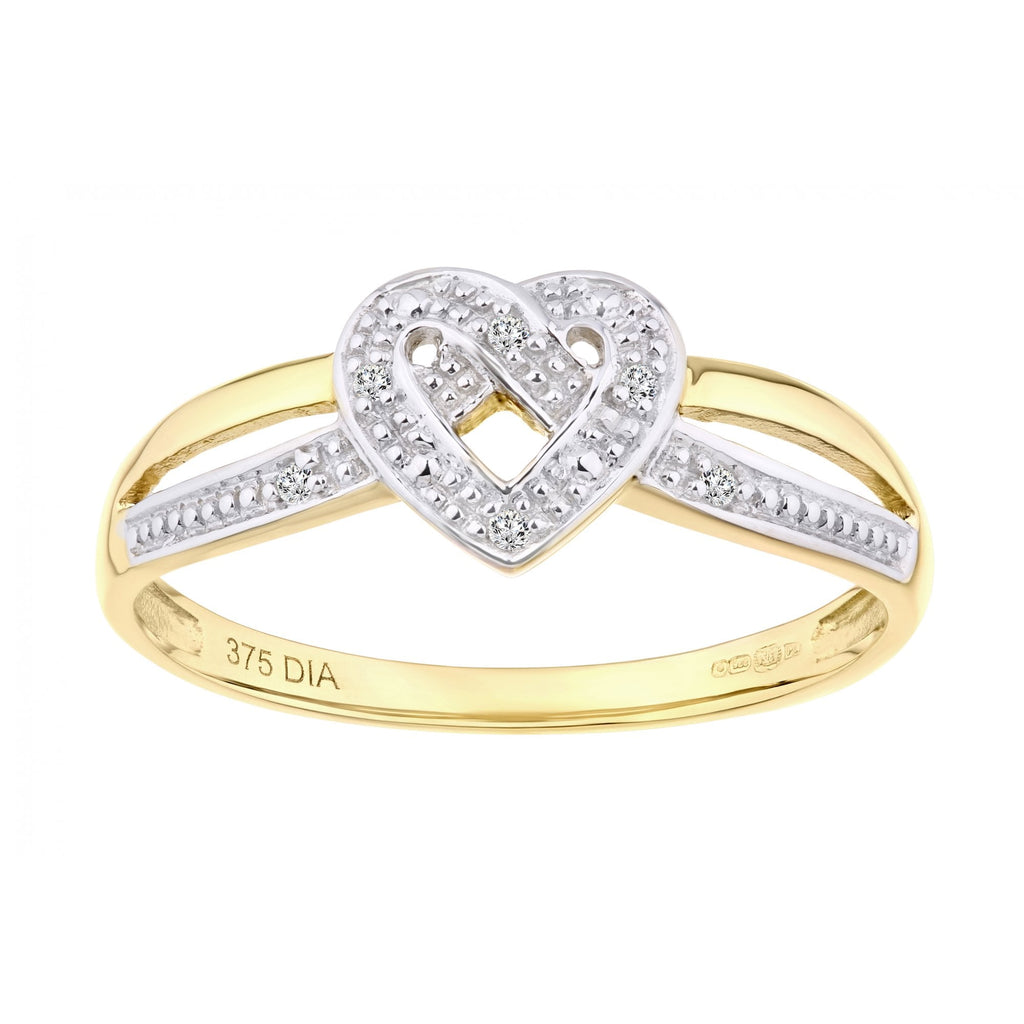 9ct Gold Natural Diamond Heart Ring