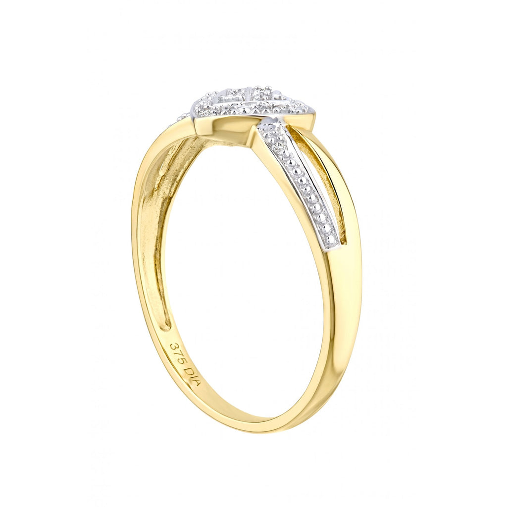 9ct Gold Natural Diamond Heart Ring