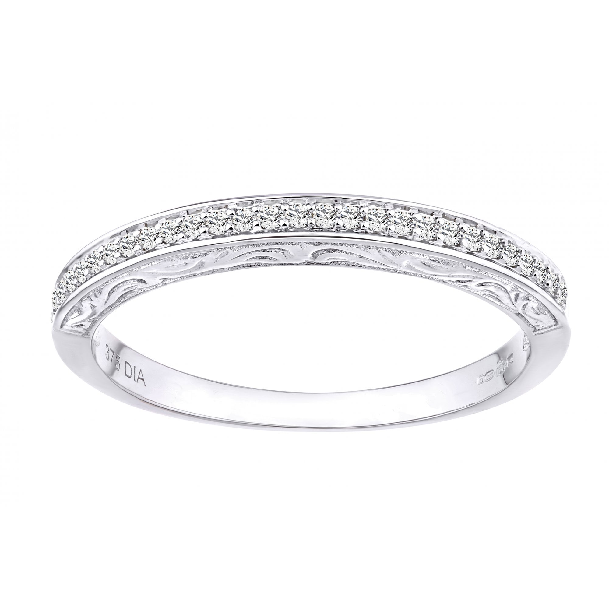 9ct White Gold 0.10 Carat Natural Diamond Eternity Band Ring