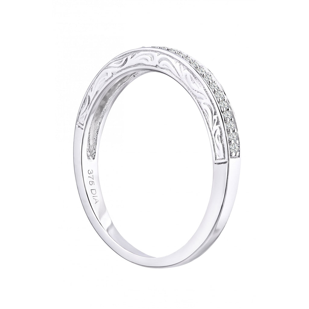 9ct White Gold 0.10 Carat Natural Diamond Eternity Band Ring