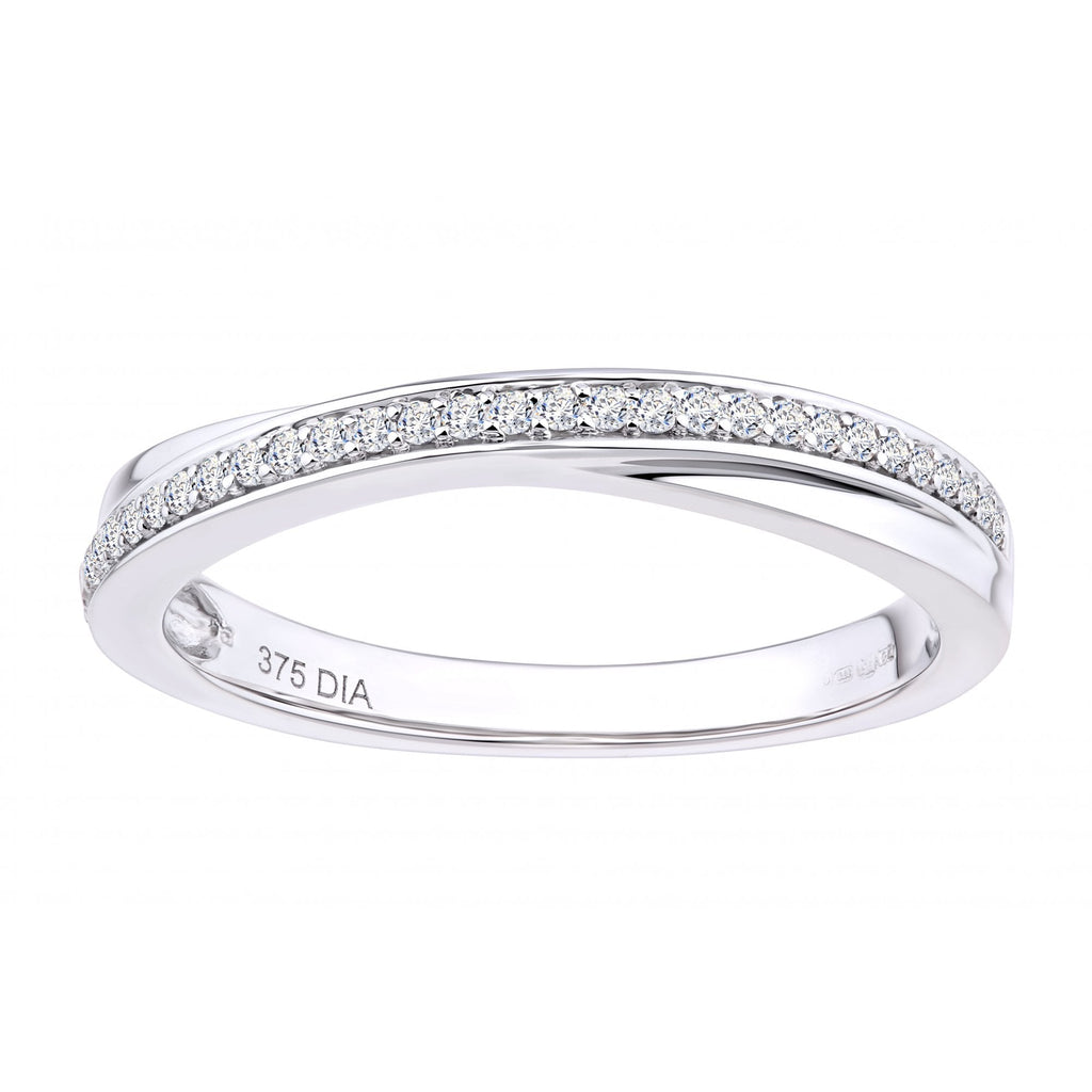 9ct White Gold 0.15 Carat Natural Diamond Wedding Ring