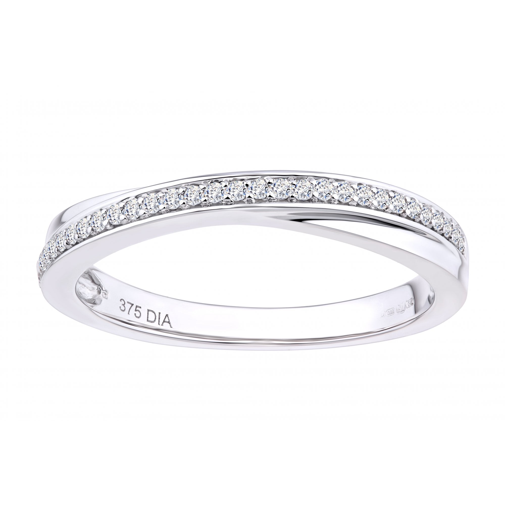 9ct White Gold 0.15 Carat Natural Diamond Wedding Ring