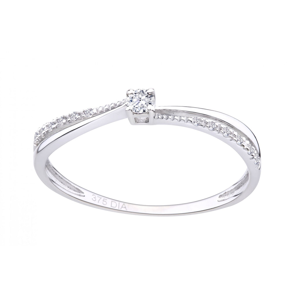 9ct White Gold Natural Diamond Engagement Ring, I1-I2 H-I