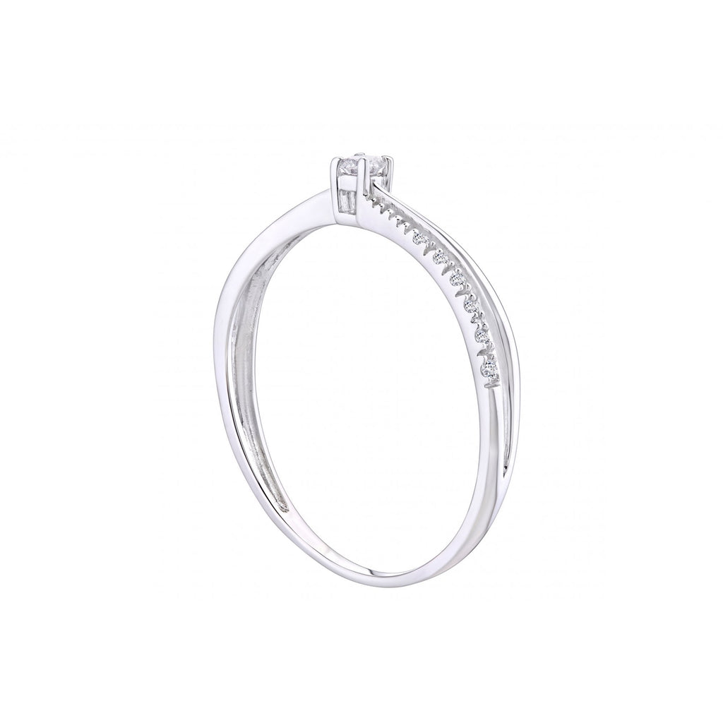 9ct White Gold Natural Diamond Engagement Ring, I1-I2 H-I