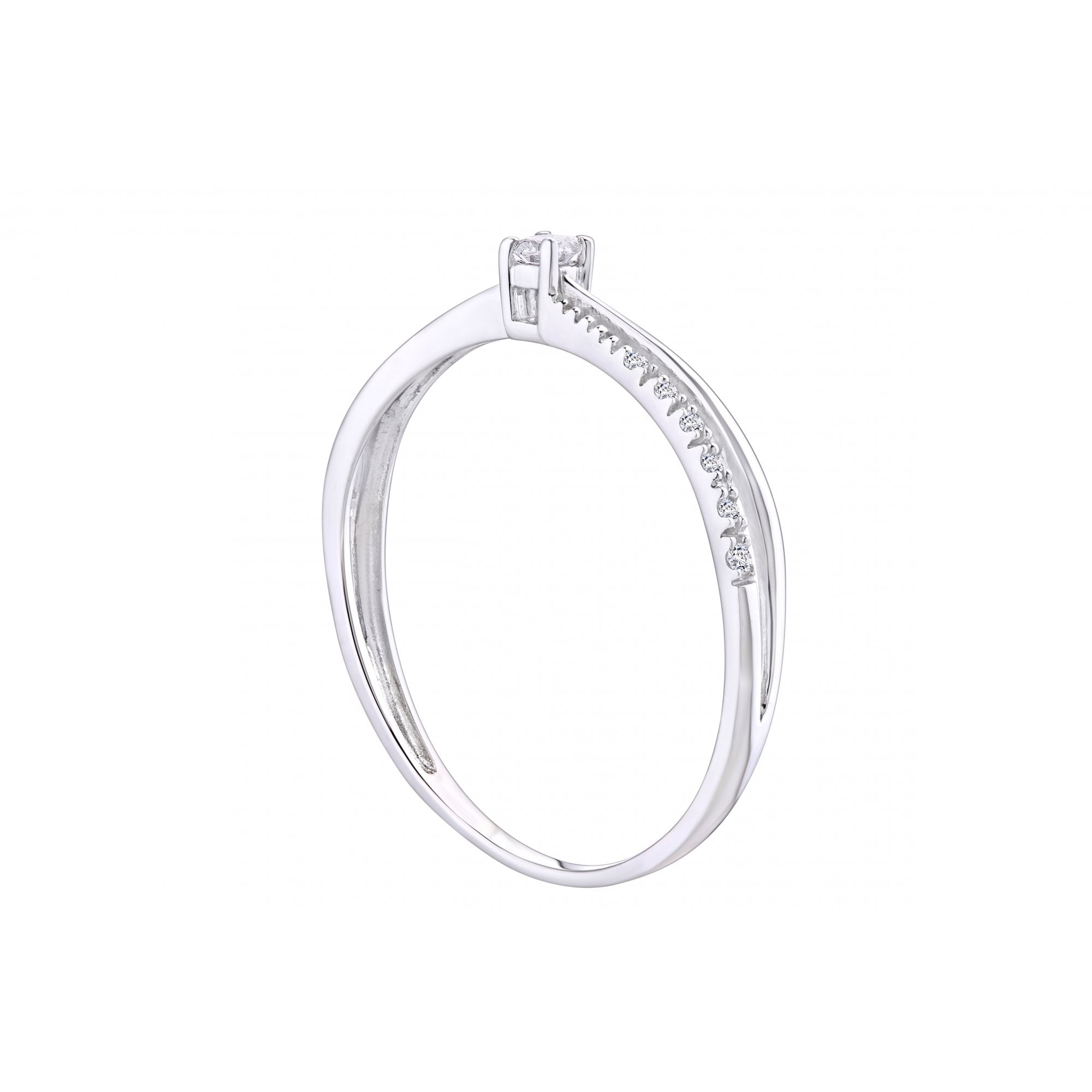 9ct White Gold Natural Diamond Engagement Ring, I1-I2 H-I