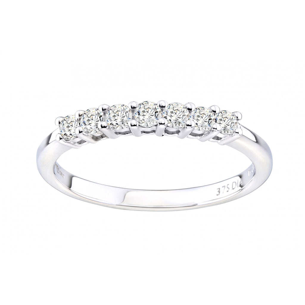 18ct White Gold 0.33 Carat Natural Diamond 7 Stone Eternity Ring