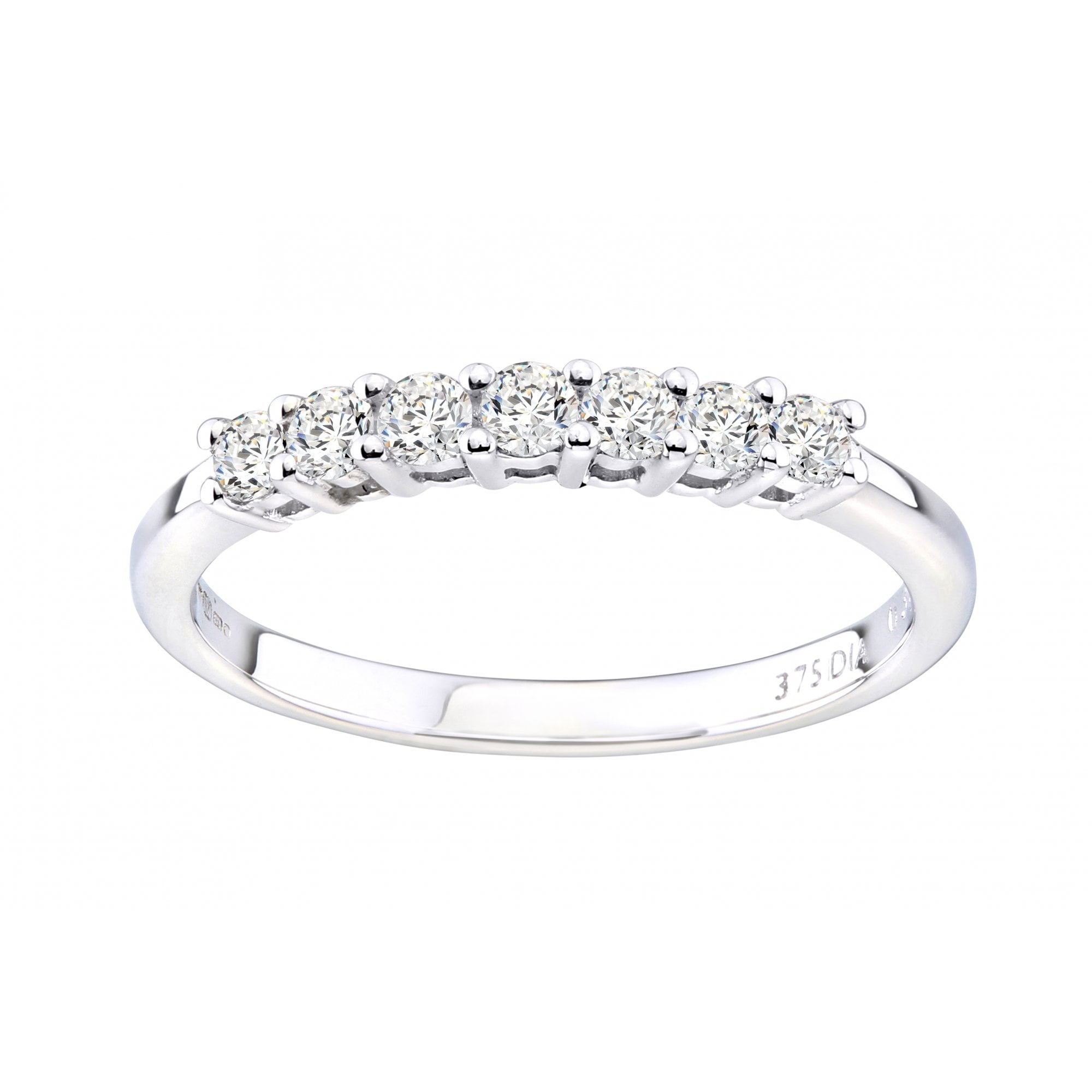 18ct White Gold 0.33 Carat Natural Diamond 7 Stone Eternity Ring