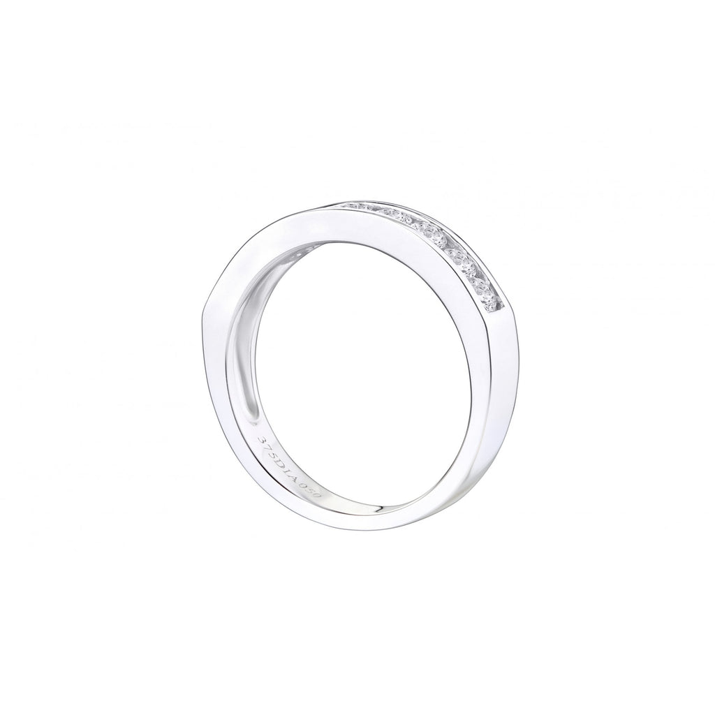 Platinum 0.50 Carat Natural Diamond Channel Set Eternity Band Ring