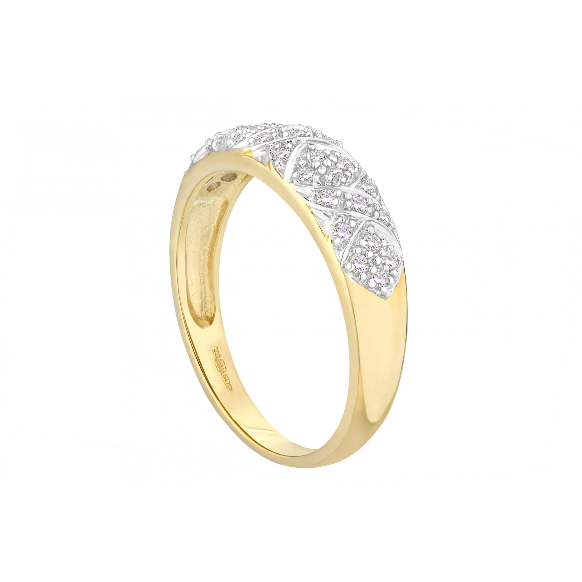9ct Gold 0.20 Carat Natural Diamond Art Deco Wedding Ring