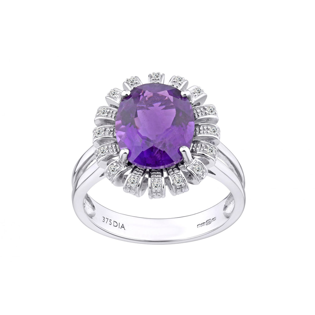 Amethyst and Diamond - detail view | Prime Jewellery
