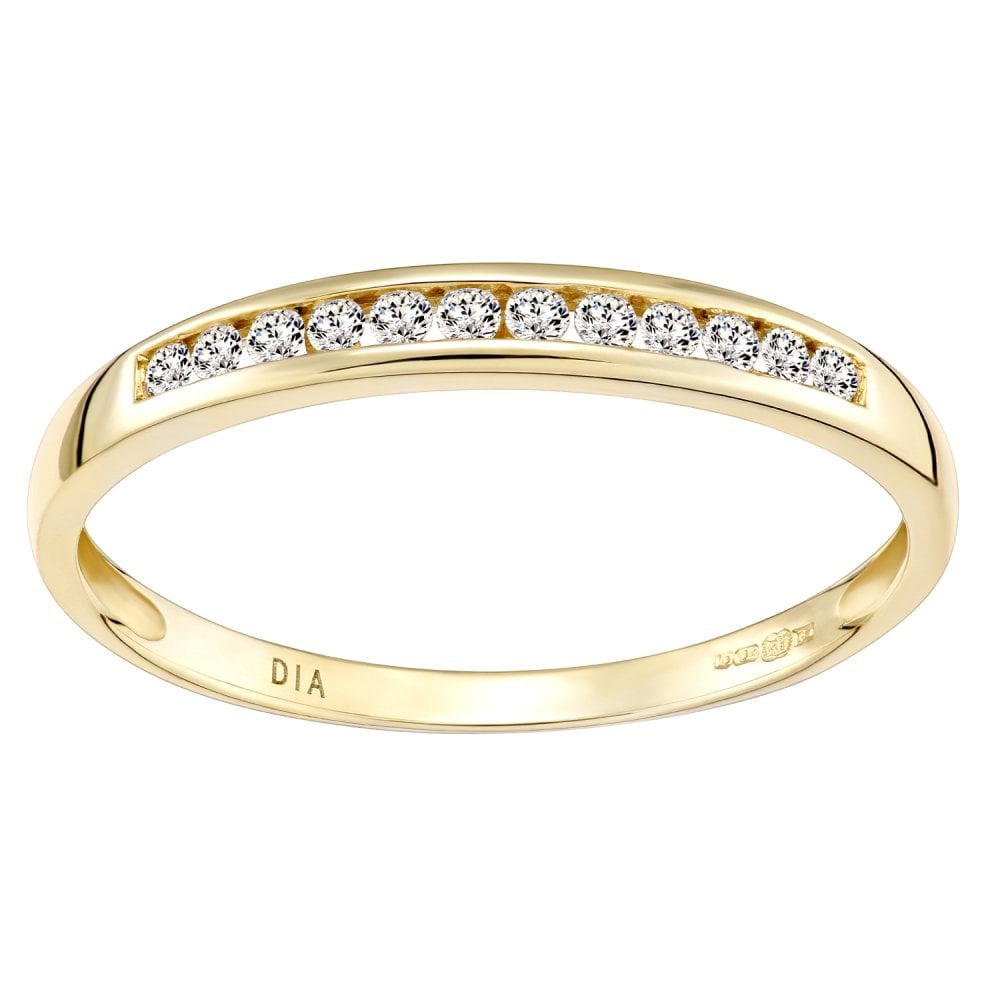 9ct Gold 0.12 Carat Natural Diamond Eternity Band Ring