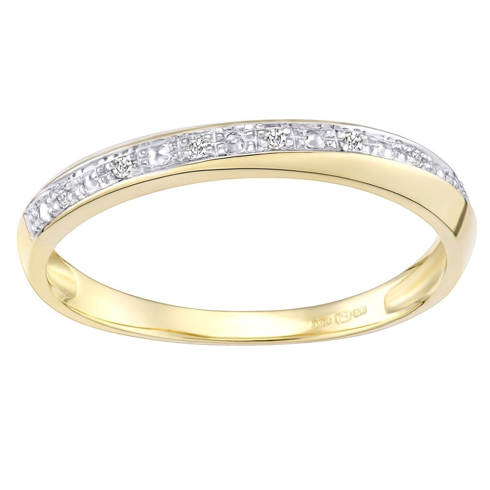 9ct Gold Natural Diamond Pave Set Eternity Ring