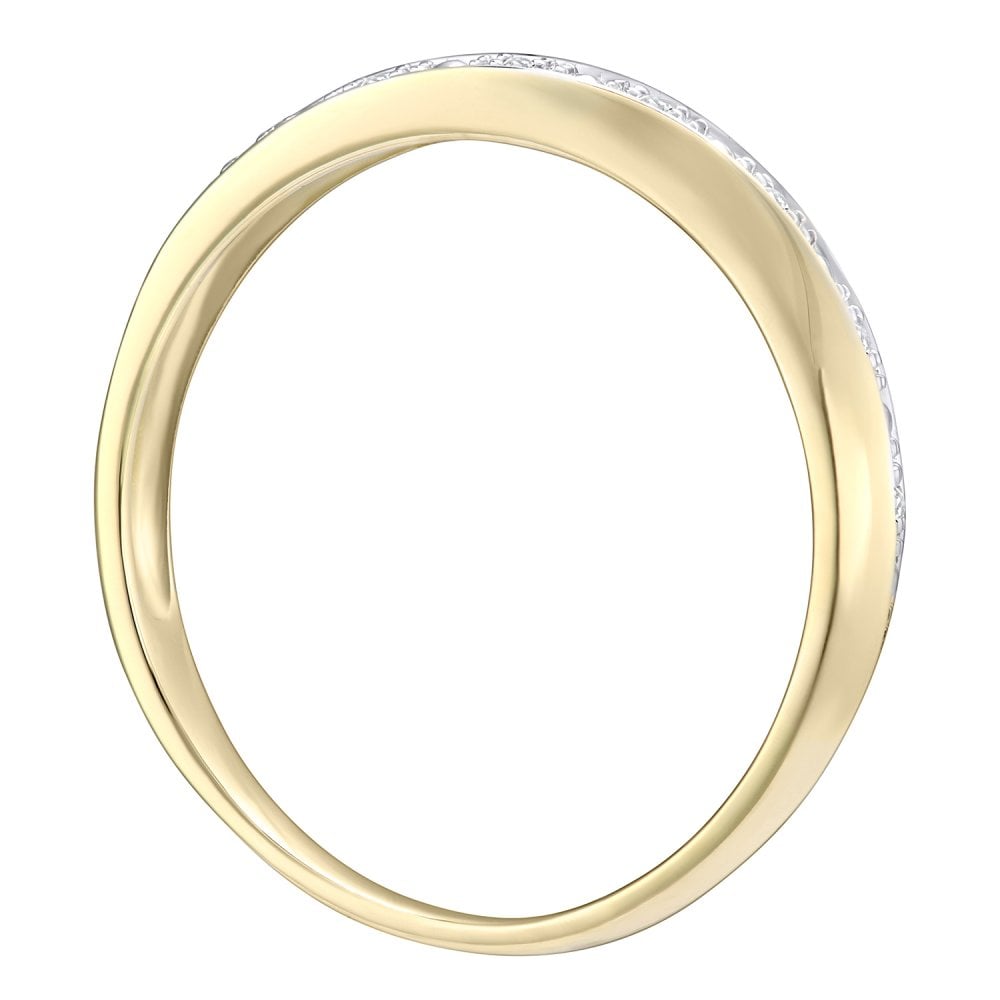 9ct Gold Natural Diamond Pave Set Eternity Ring