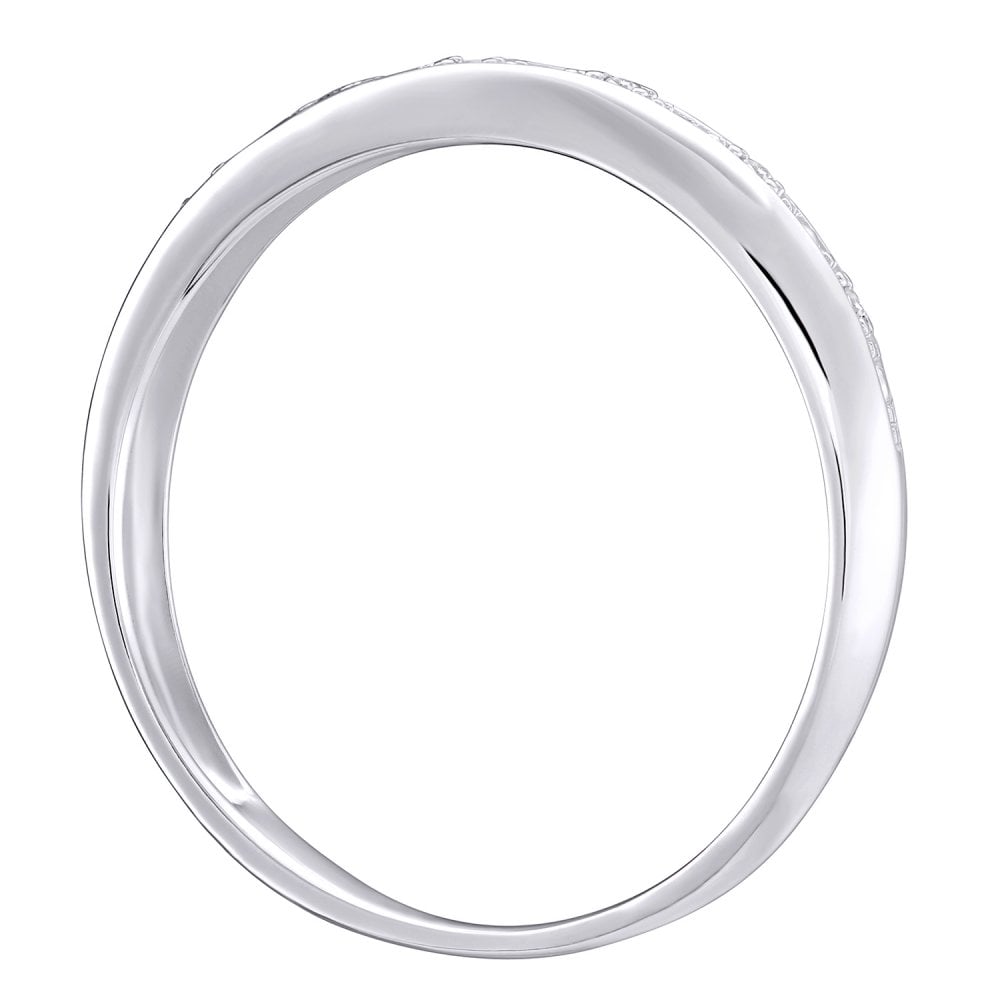 9ct White Gold Natural Diamond Pave Set Eternity Ring