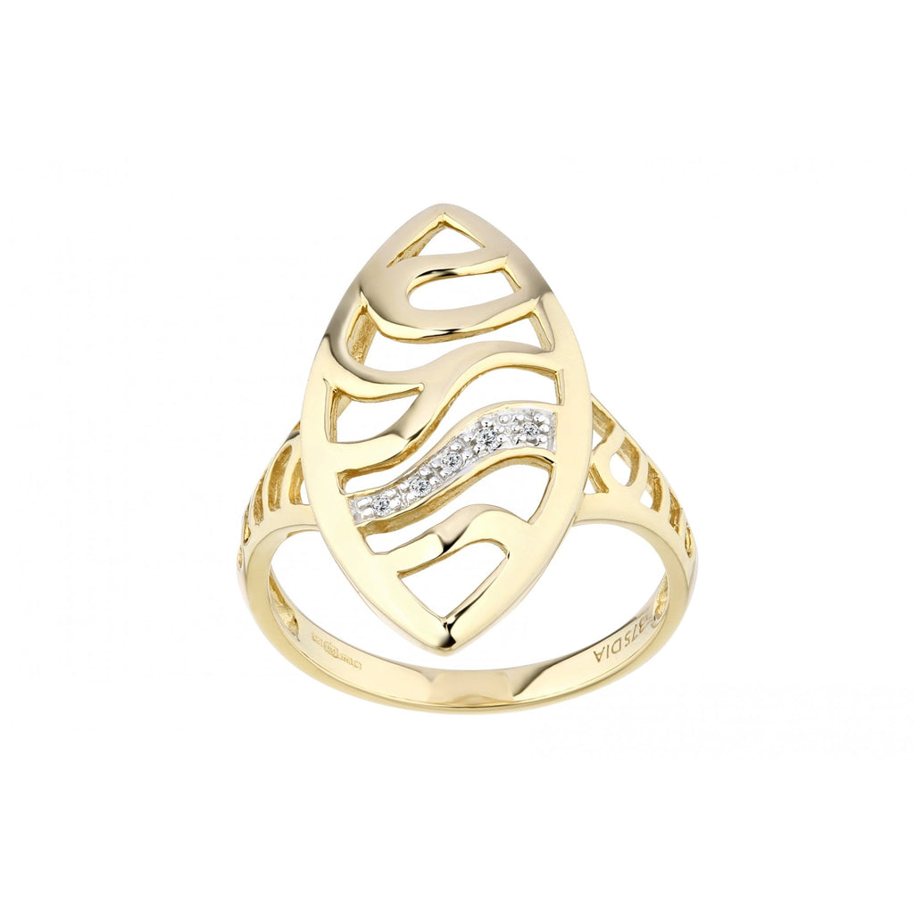 9ct Gold Natural Diamond Cocktail Ring