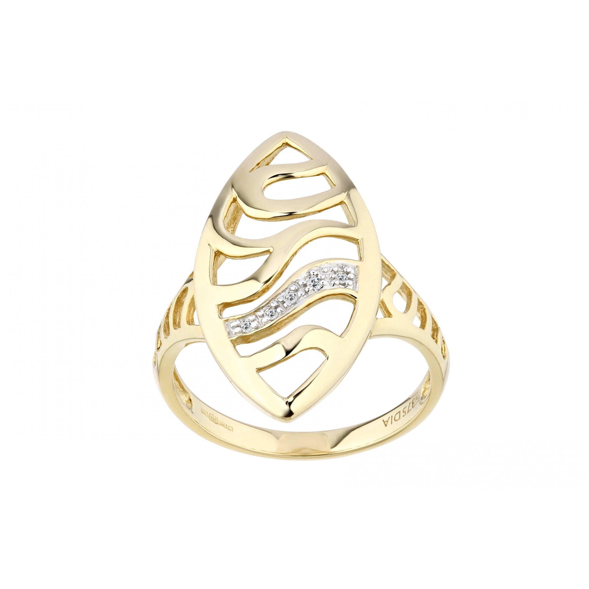 9ct Gold Natural Diamond Cocktail Ring