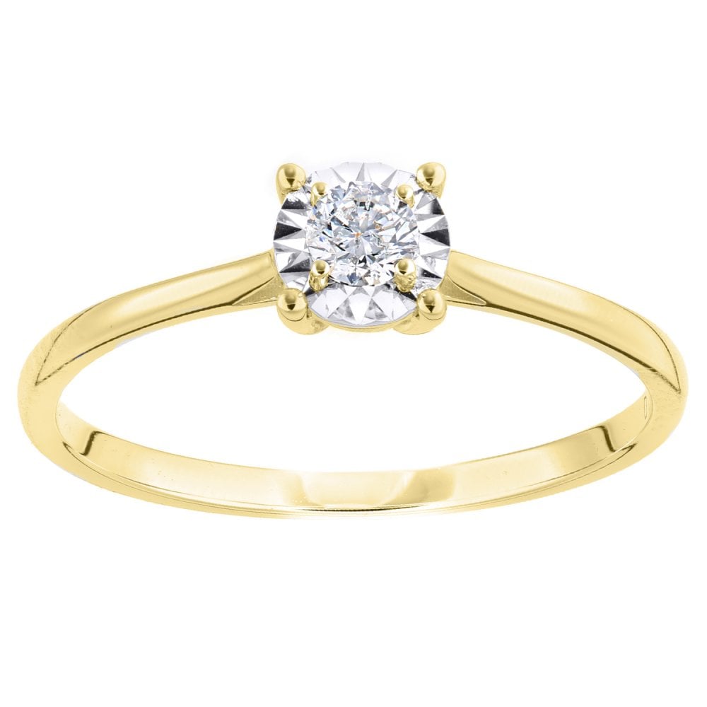 18ct Yellow Gold 0.15 Carat Natural Diamond Solitaire Engagement Ring