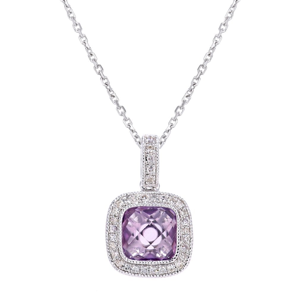 Amethyst Necklace 9ct White Gold | Prime Jewellery